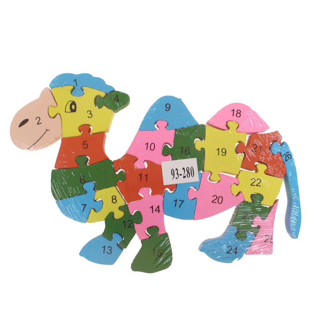 Vzdělávací dřevěné puzzle velbloud - náhľad 2