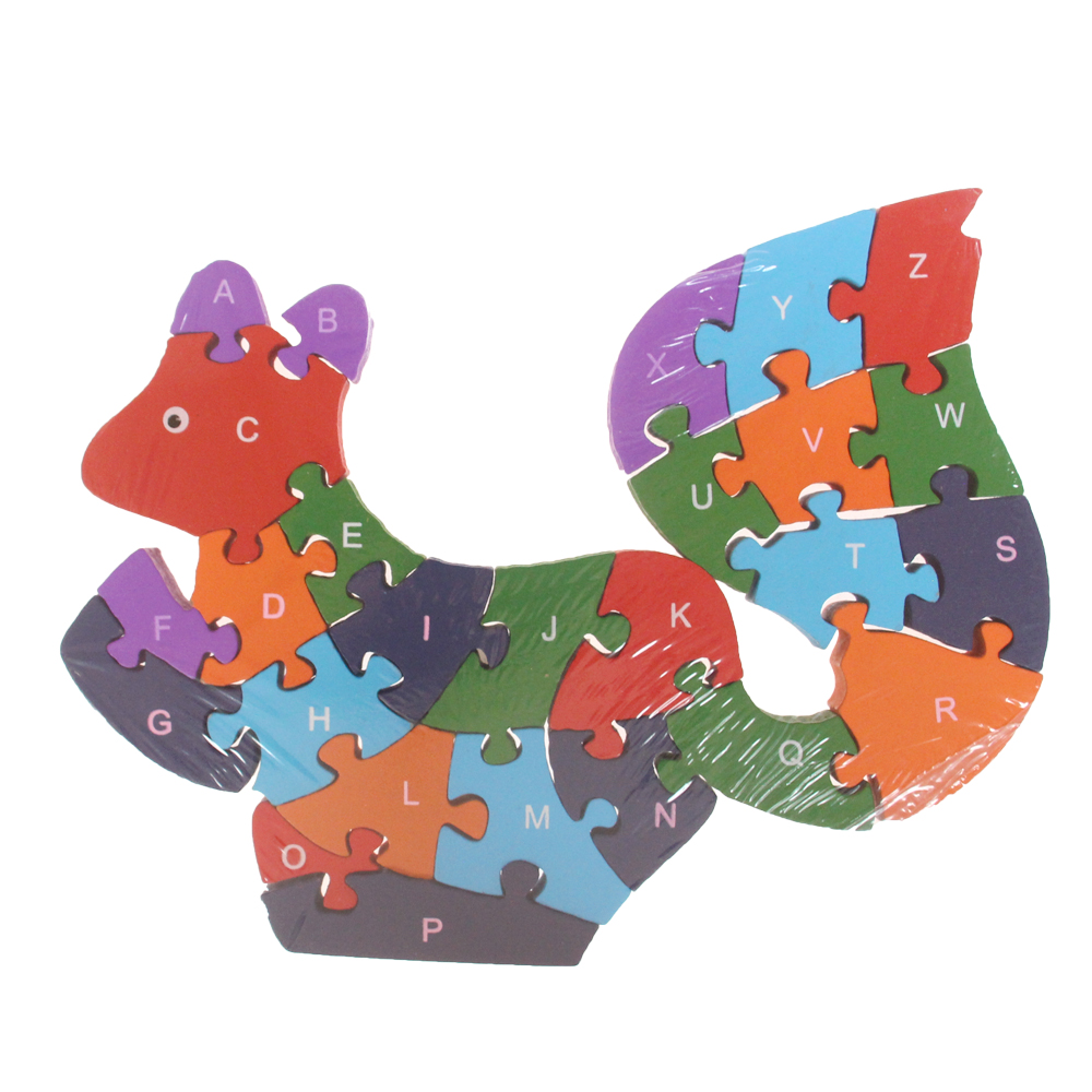 Vzdělávací dřevěné puzzle veverka - náhľad 1