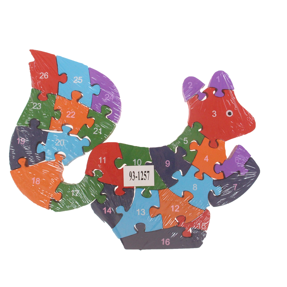 Vzdělávací dřevěné puzzle veverka - náhľad 2