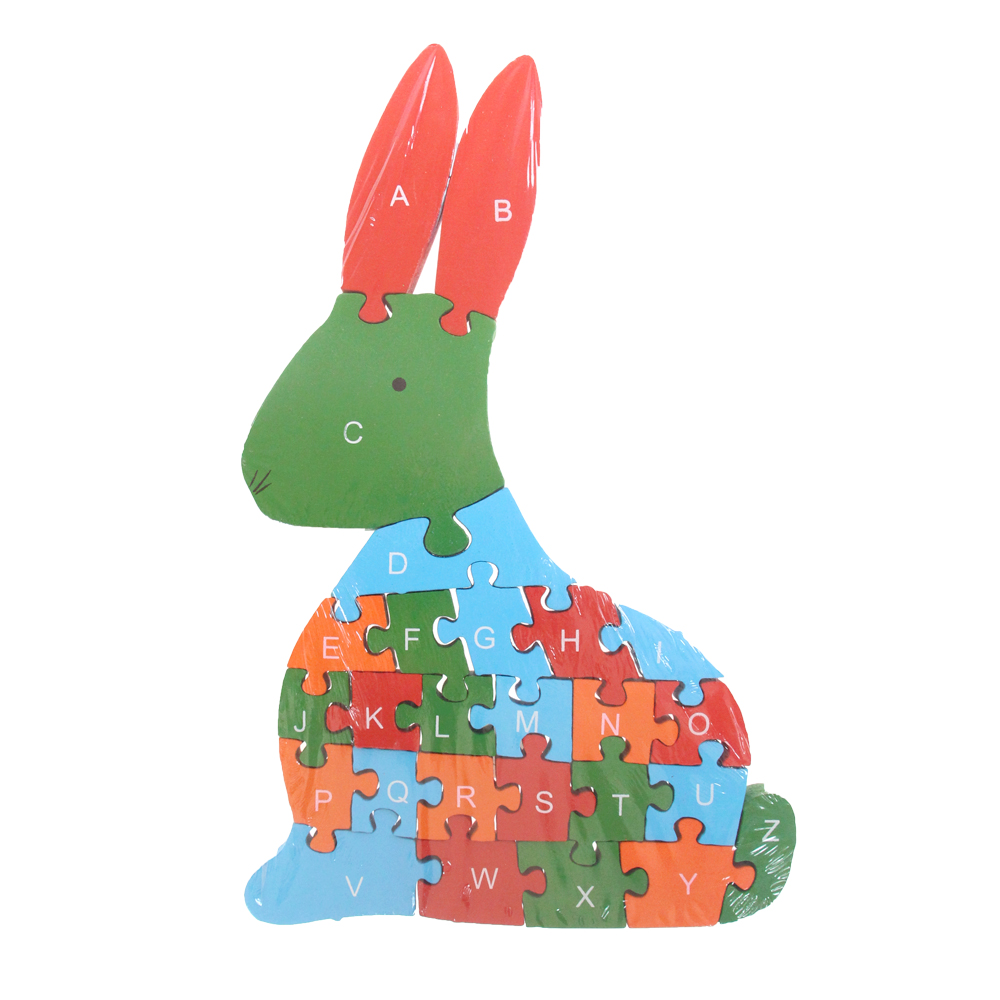 Vzdělávací dřevěné puzzle zajíc var.1 - náhľad 2