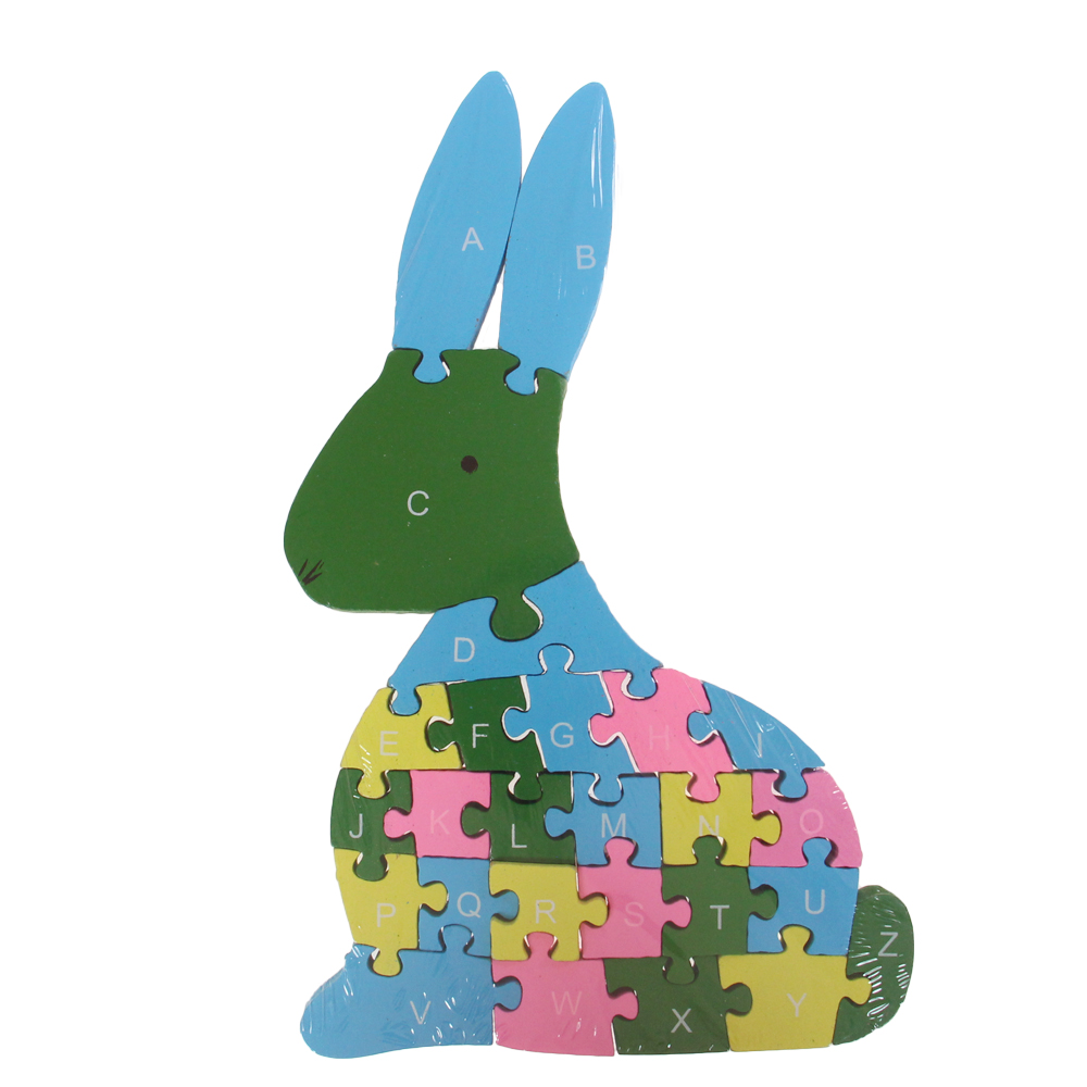Vzdělávací dřevěné puzzle zajíc var.2 - náhľad 1