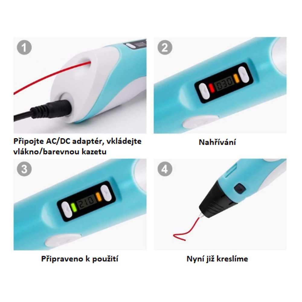 Kuličkové 3D pero modré - náhľad 2
