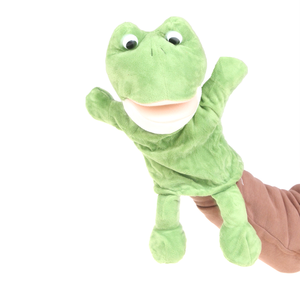Plyšový maňásek s nohama na ruku žabička - náhľad 1