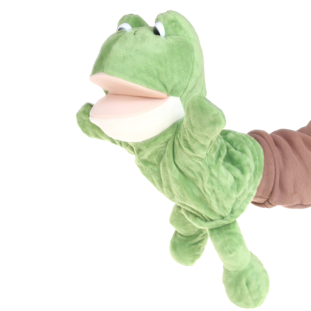 Plyšový maňásek s nohama na ruku žabička - náhľad 2