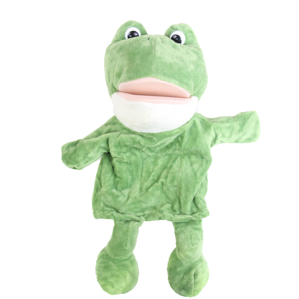 Plyšový maňásek s nohama na ruku žabička - náhľad 4