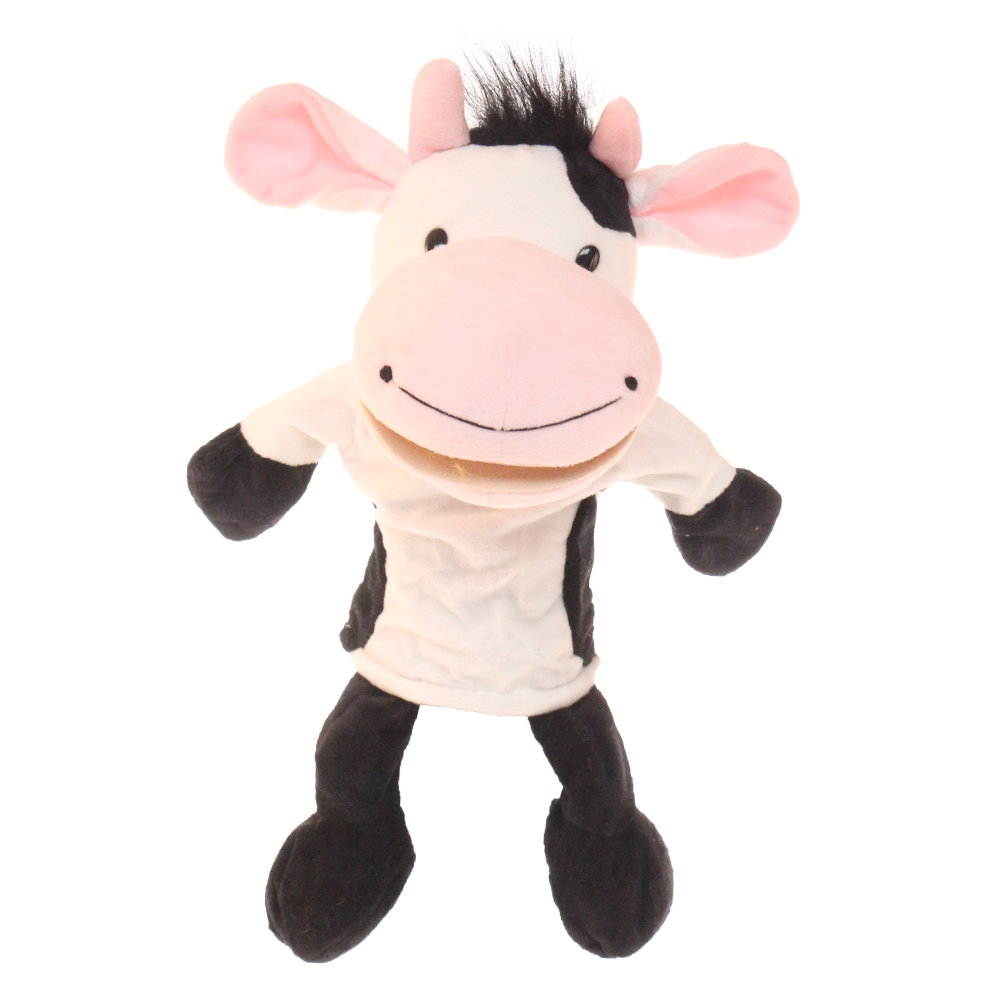 Plyšový maňásek s nohama na ruku kravička - náhľad 1