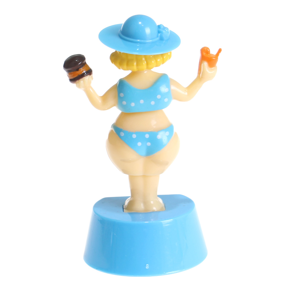 Solární tančící dekorace madam s kloboukem modrá - náhľad 3
