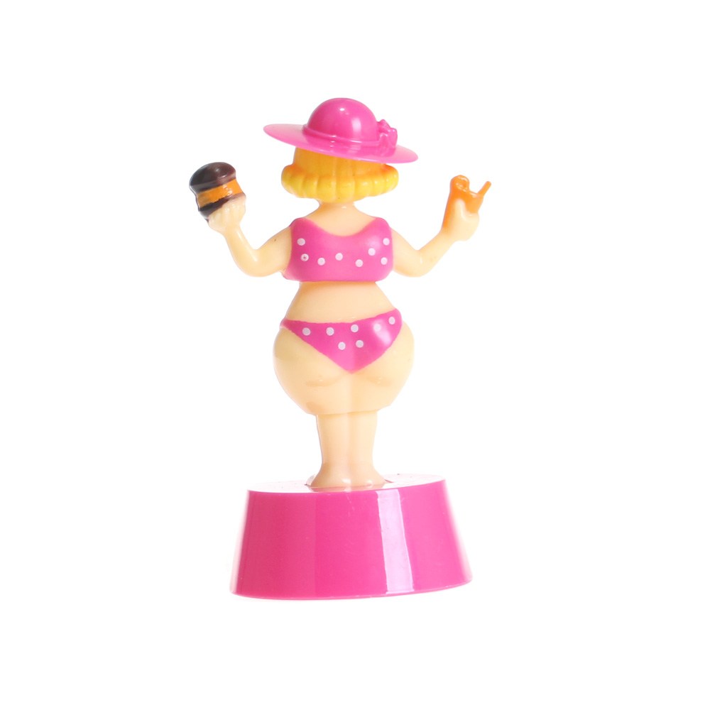 Solární tančící dekorace madam s kloboukem růžová - náhľad 3