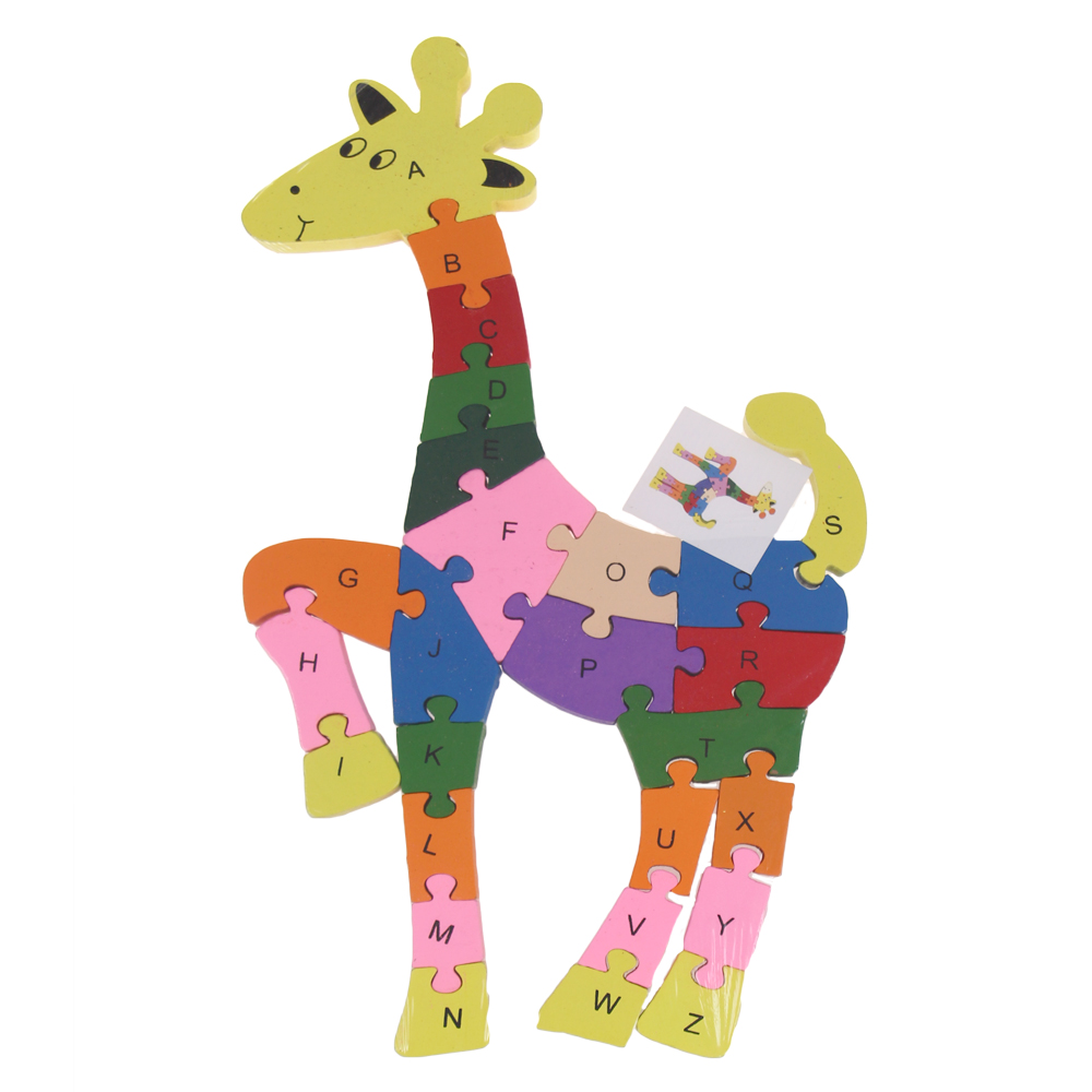 Vzdělávací dřevěné puzzle žirafa 1 - náhľad 1