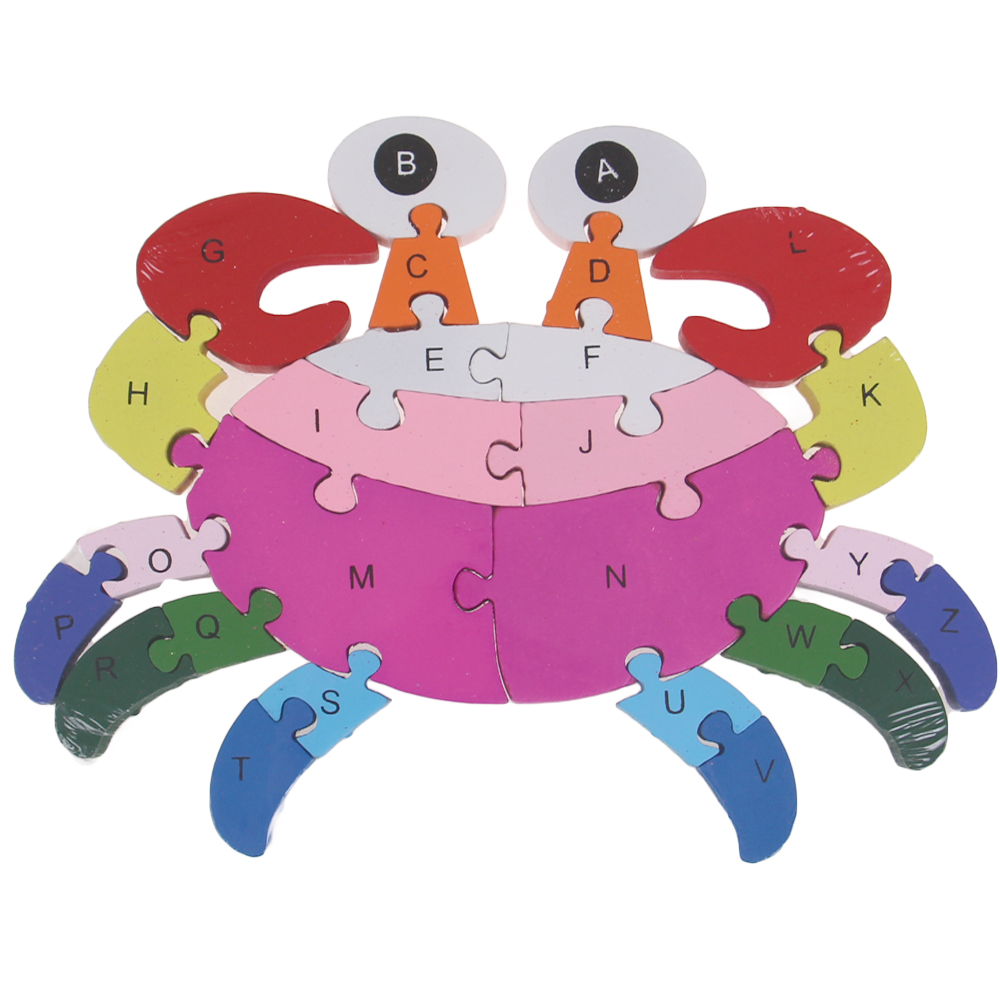 Vzdělávací dřevěné puzzle krab - náhľad 1