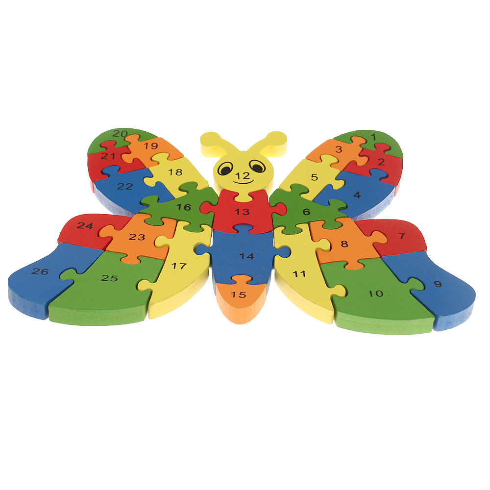 Vzdělávací dřevěné puzzle motýl - náhľad 1