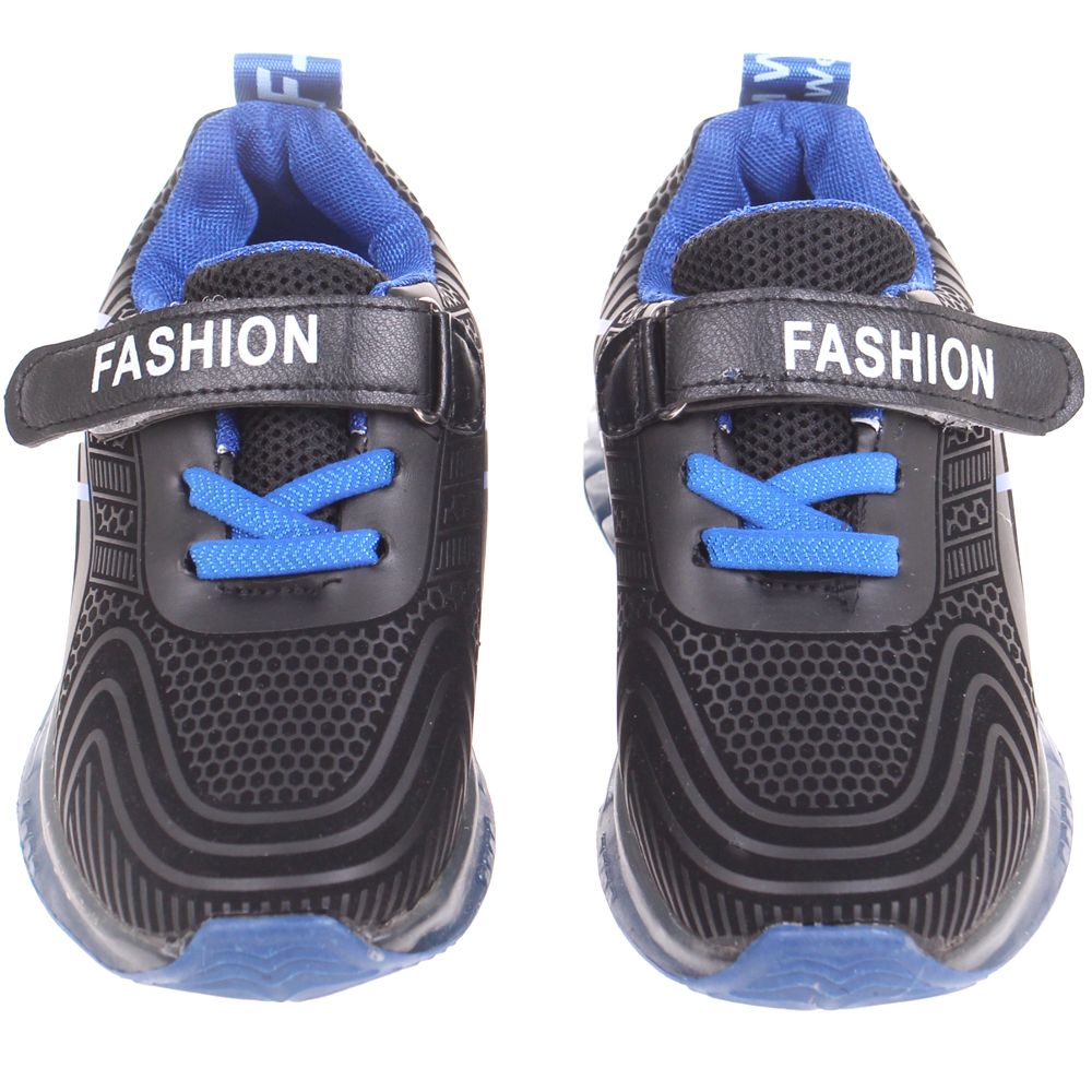 Dětské svítící boty FASHION černo-modré - náhľad 1