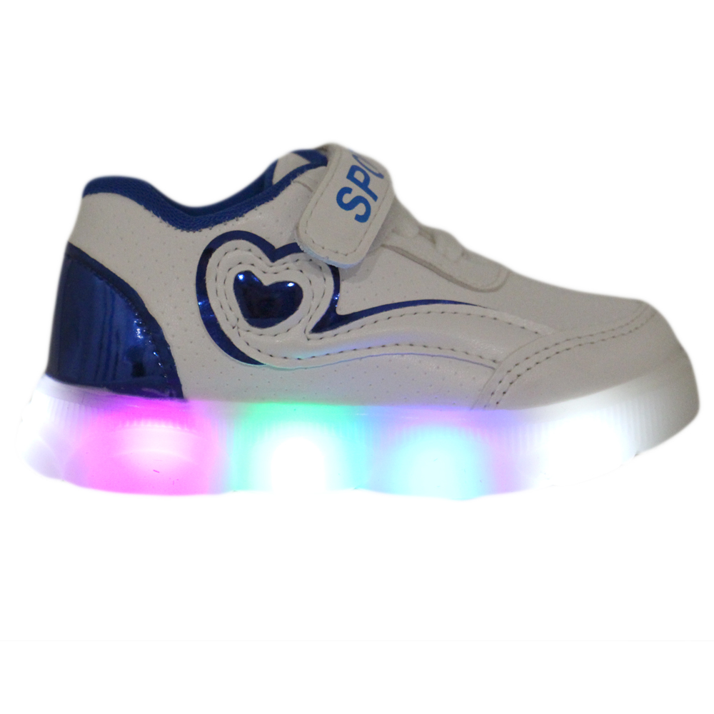 Dětské svítící boty se srdíčkem modré - náhľad 3