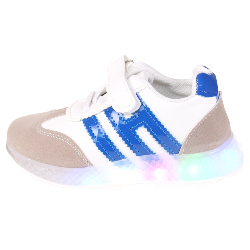Dětské tenisky svítící se špičkou pruhy modré - náhľad 1