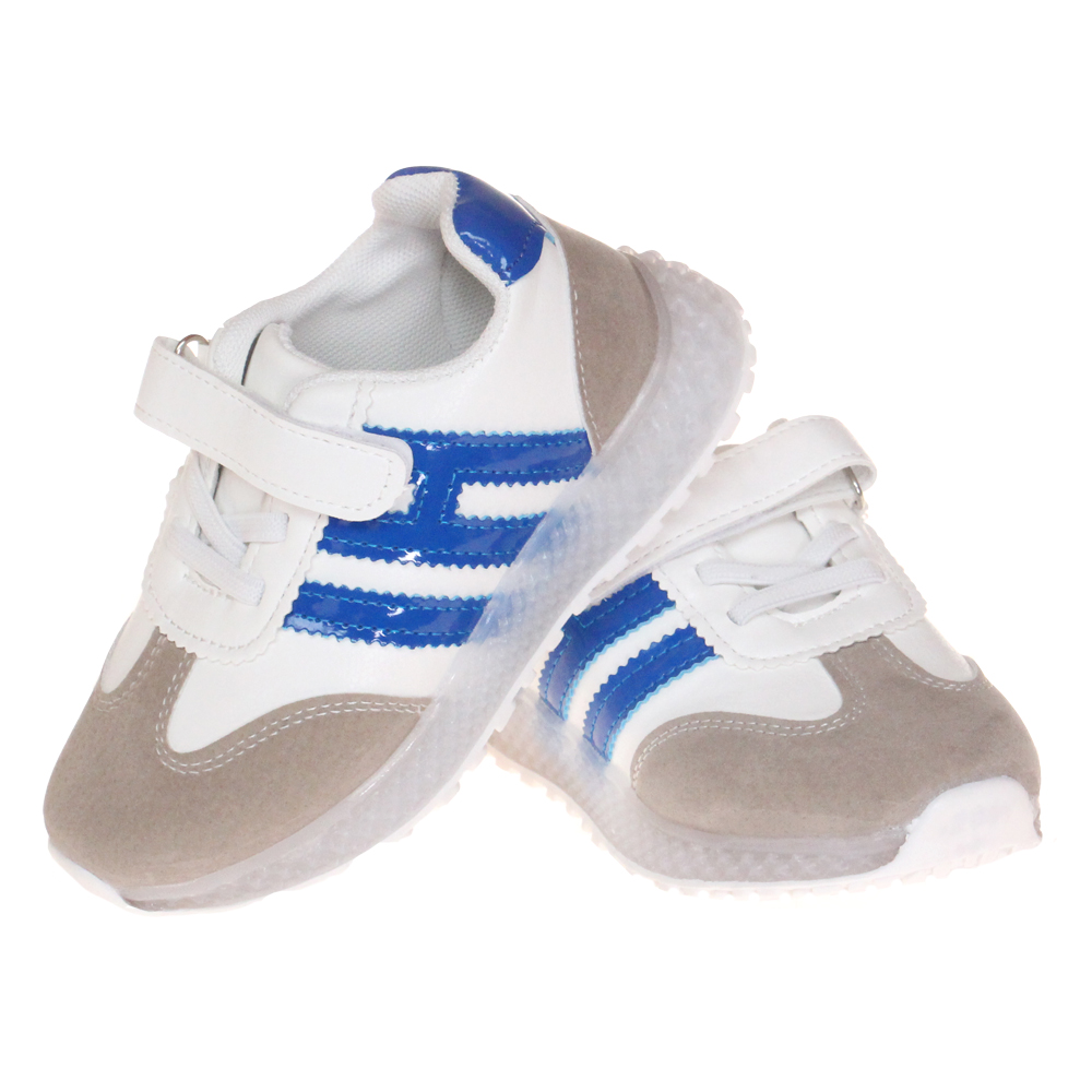 Dětské tenisky svítící se špičkou pruhy modré - náhľad 2