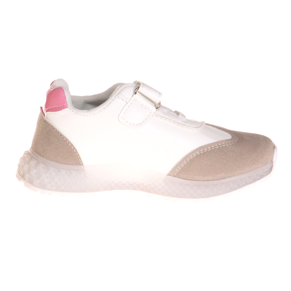 Dětské tenisky svítící se špičkou pruhy růžové - náhľad 3