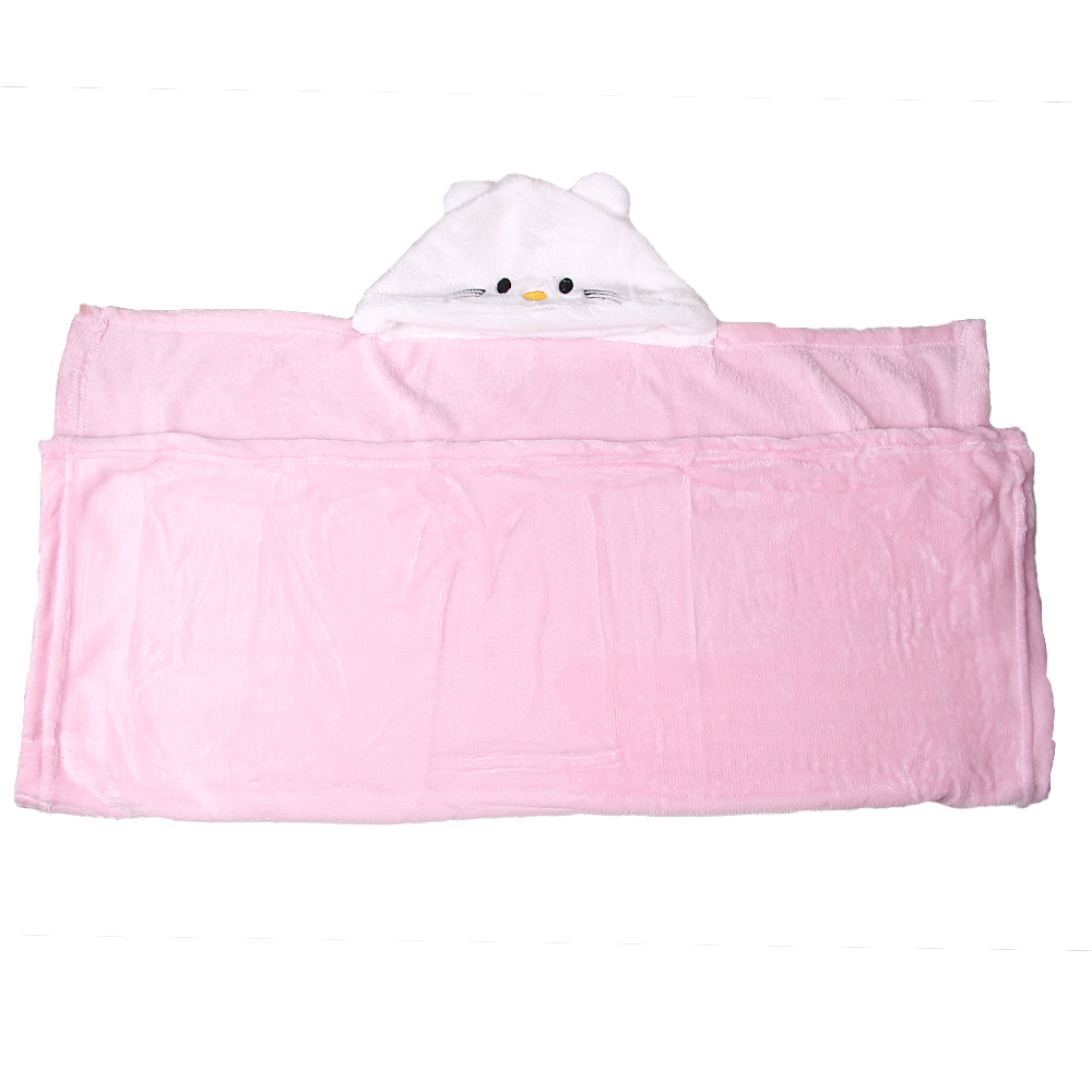 Dětská deka Happy Baby bílo-růžová – kočička - náhľad 2