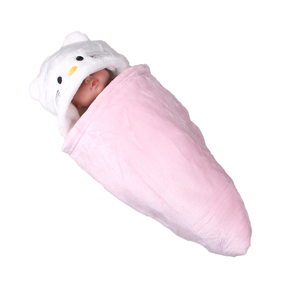 Dětská deka Happy Baby bílo-růžová – kočička - náhľad 3