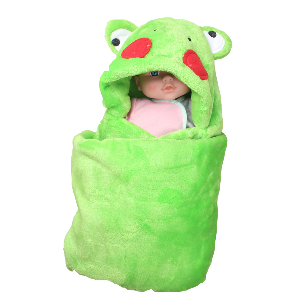 Dětská deka Happy Baby zelená – žabička s tváří - náhľad 2