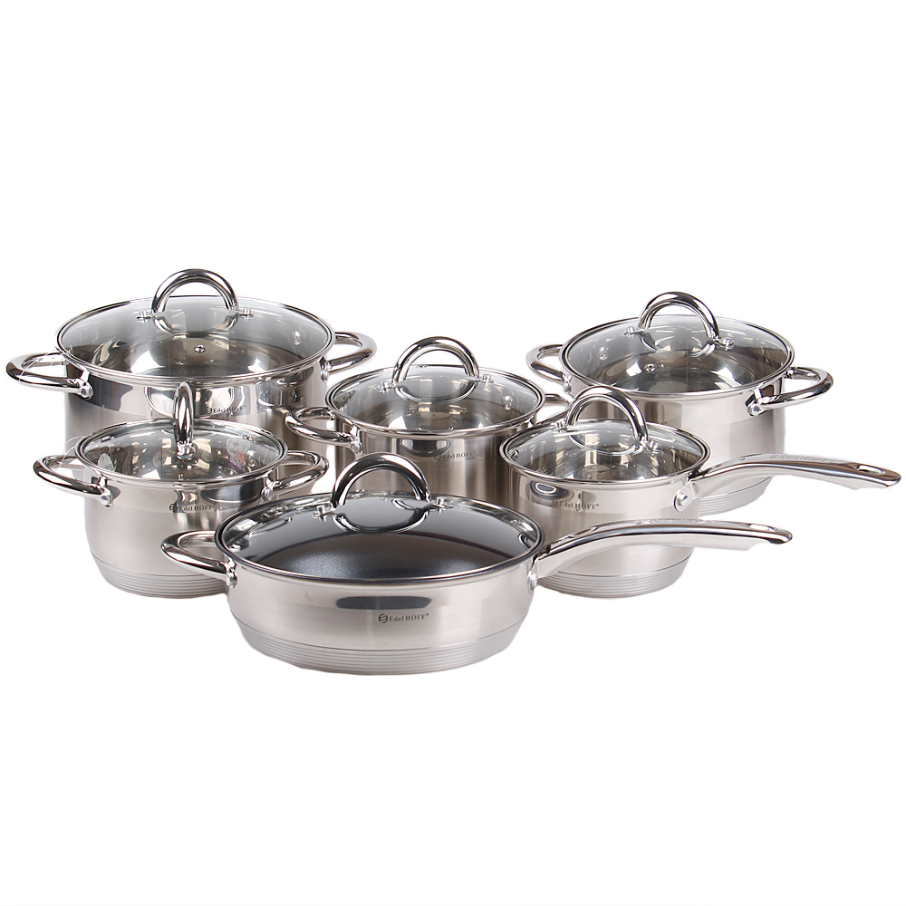 12-dílná sada hrnců z nerezové oceli EH-9014 - náhľad 1