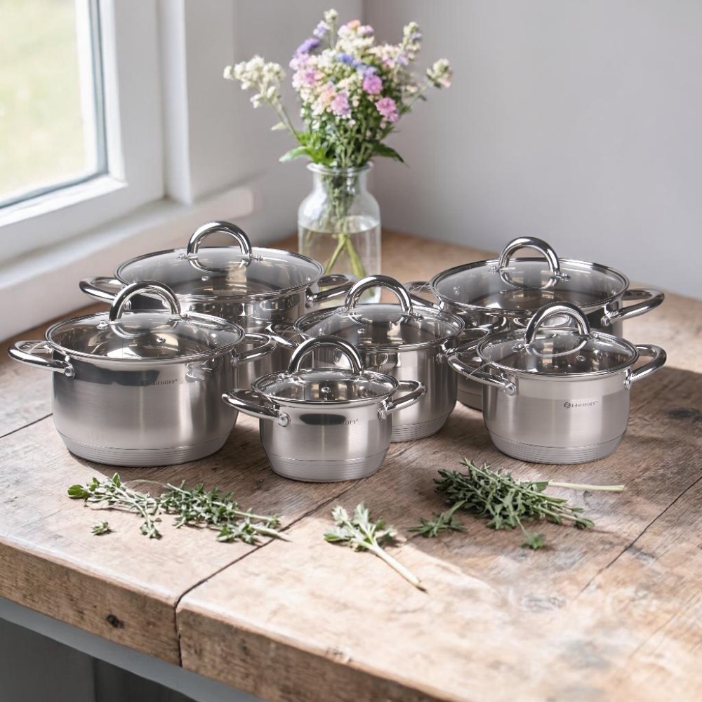 12-dílná sada hrnců z nerezové oceli EH-9099 - náhľad 6