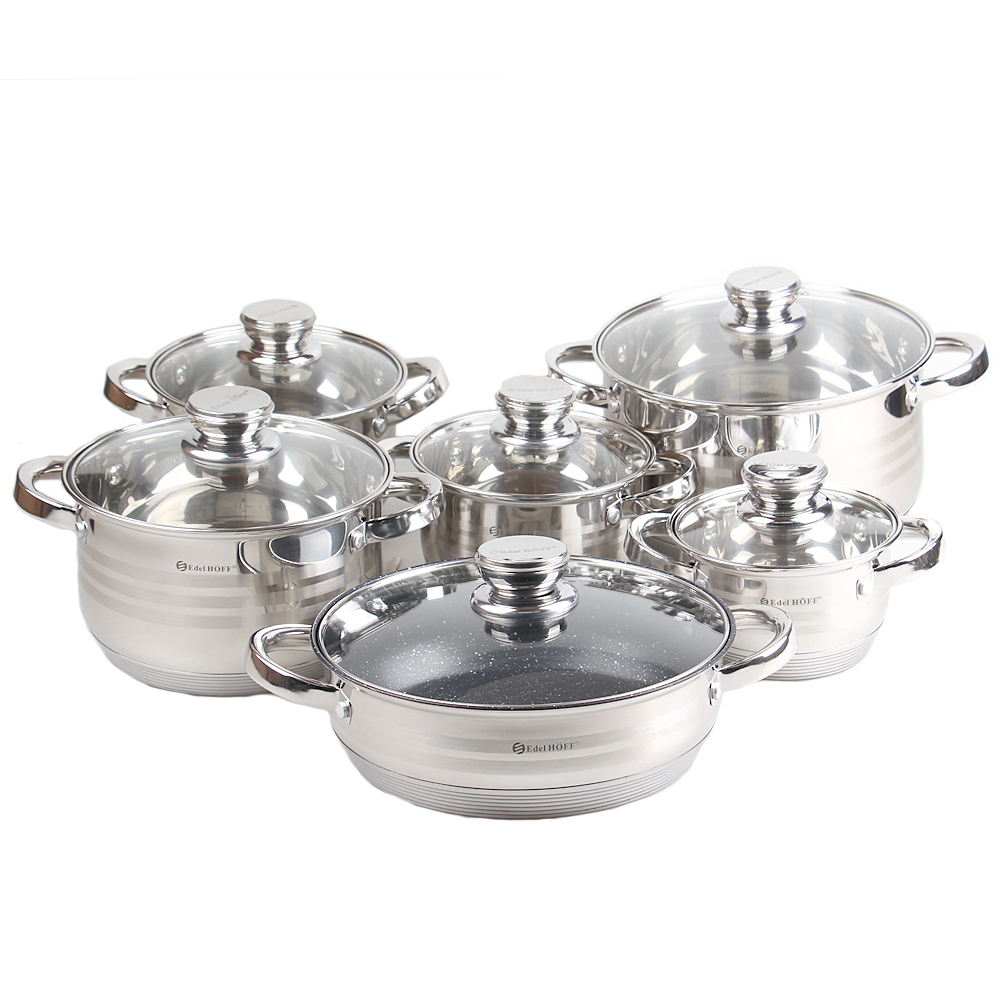 12-dílná sada hrnců z nerezové oceli EH-9148 - náhľad 1