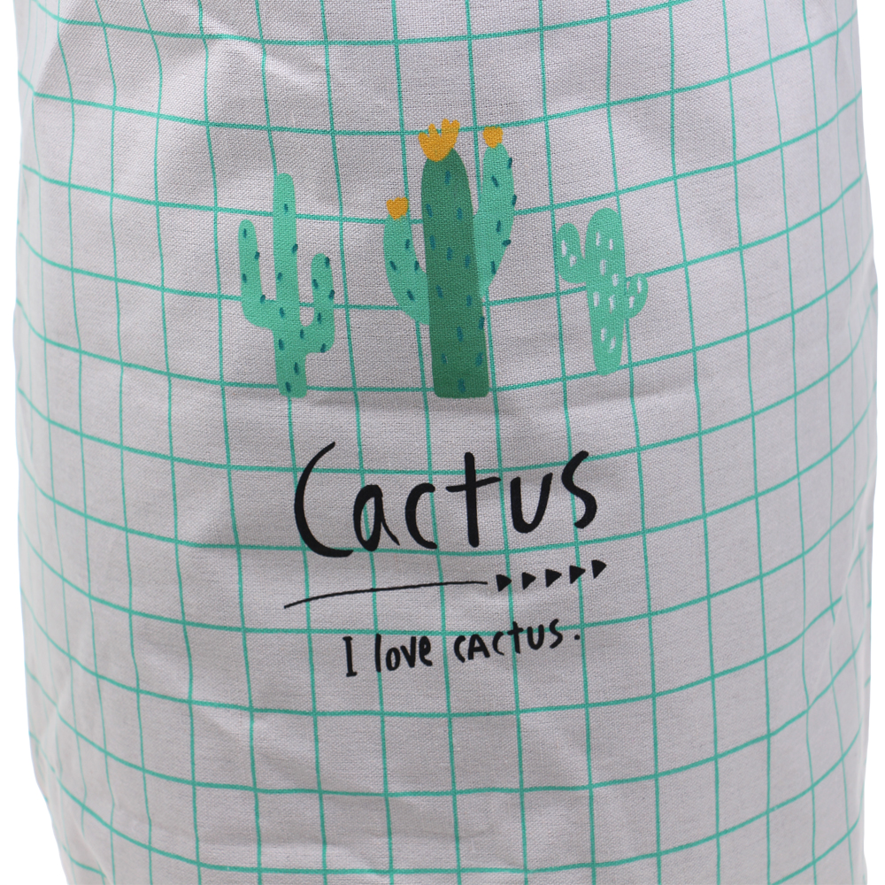 Koš na prádlo bílozelený kaktus - náhľad 3