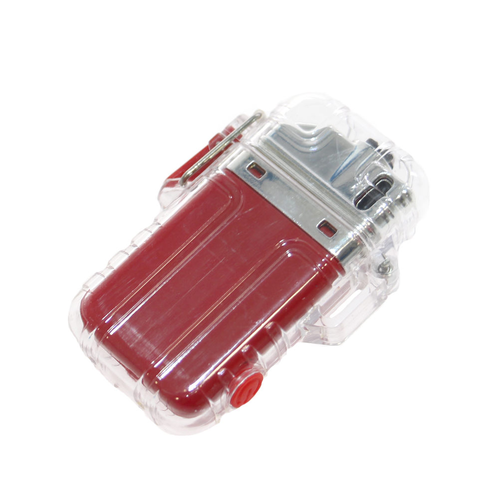 Vodotěsný plazmový zapalovač se svítilnou červený - náhľad 3