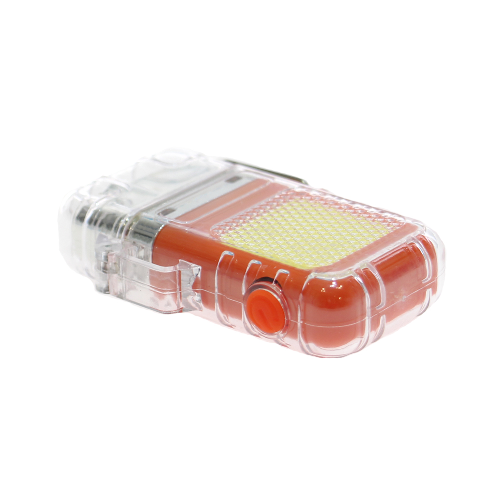 Vodotěsný plazmový zapalovač se svítilnou oranžový - náhľad 1