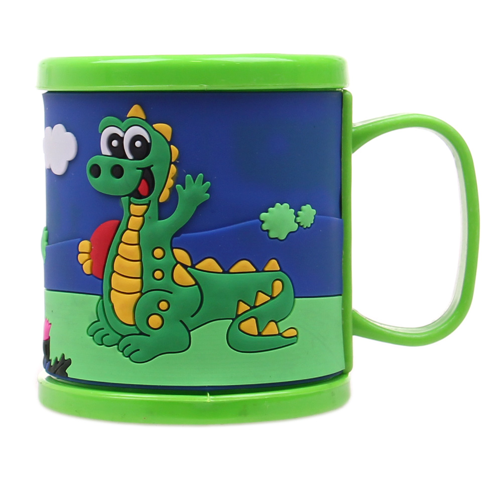 Hrnek dětský plastový (zelený s krokodýlem) - náhľad 1