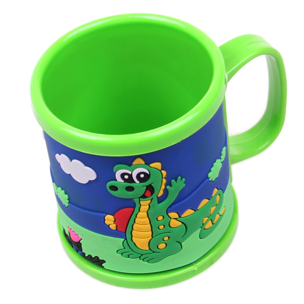 Hrnek dětský plastový (zelený s krokodýlem) - náhľad 3