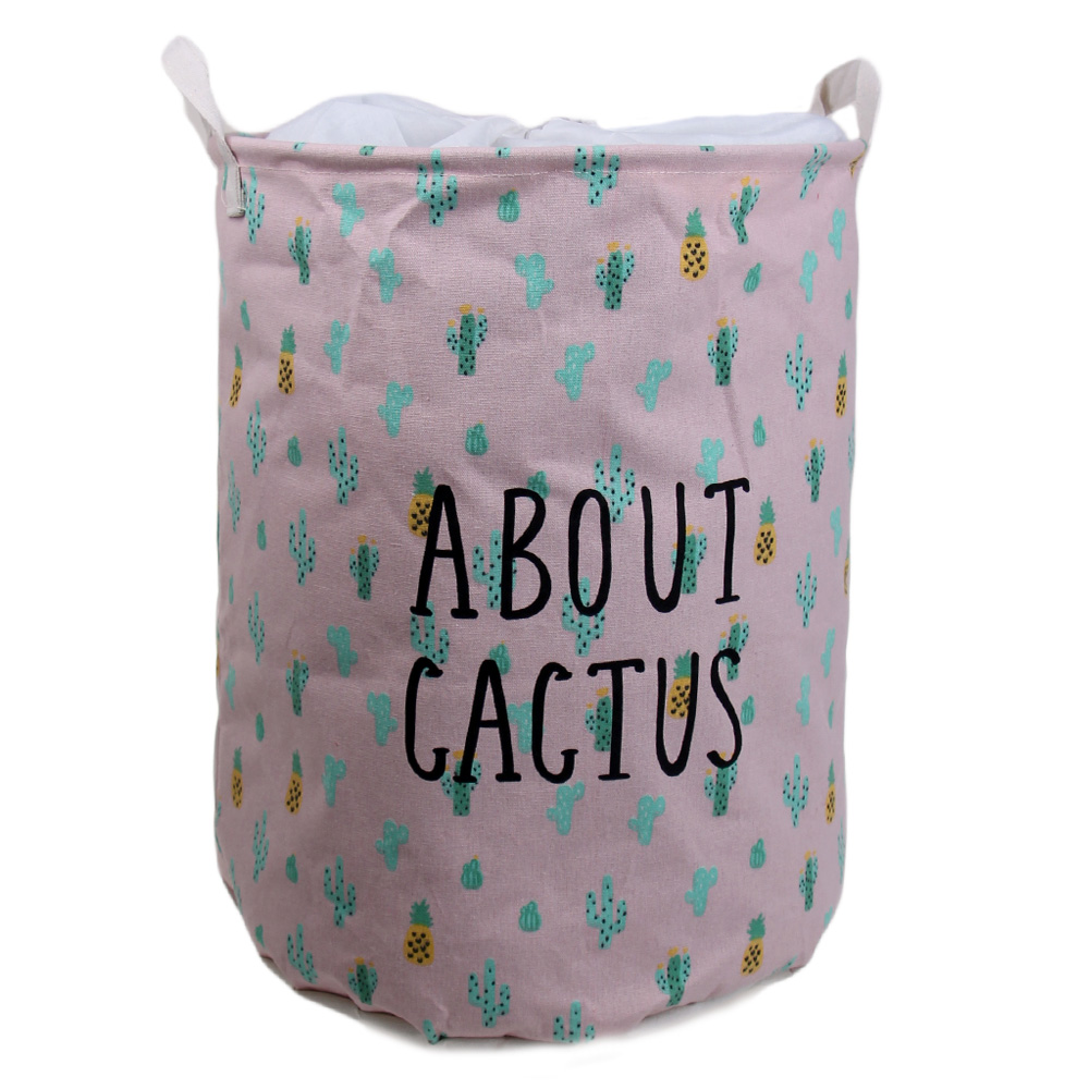 Koš na prádlo kaktus růžový - náhľad 1