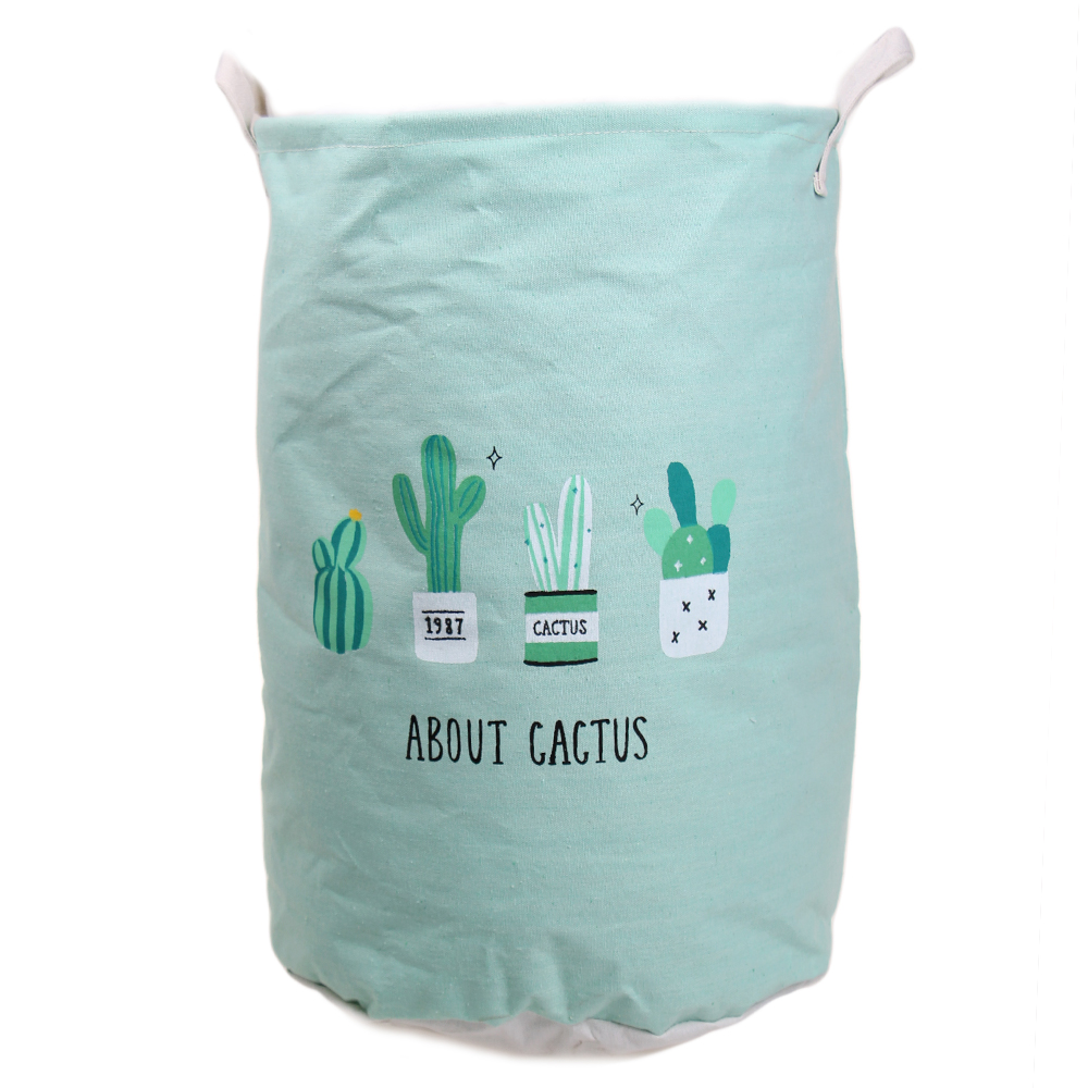 Koš na prádlo kaktus zelený - náhľad 1