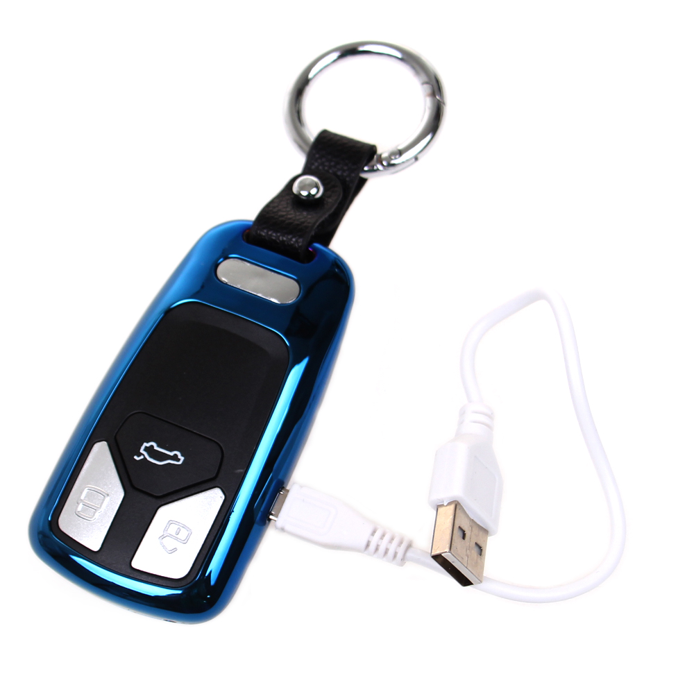 USB zapalovač klíč od auta modrý - náhľad 2