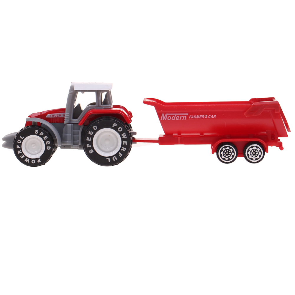 Traktor s návěsem červený - náhľad 1