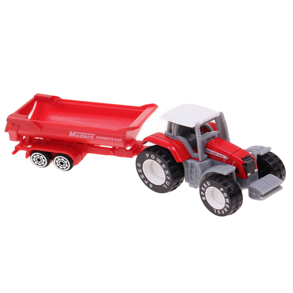 Traktor s návěsem červený - náhľad 2