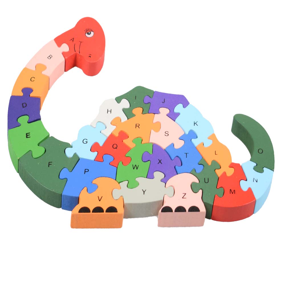 Vzdělávací dřevěné puzzle dinosaurus - náhľad 2