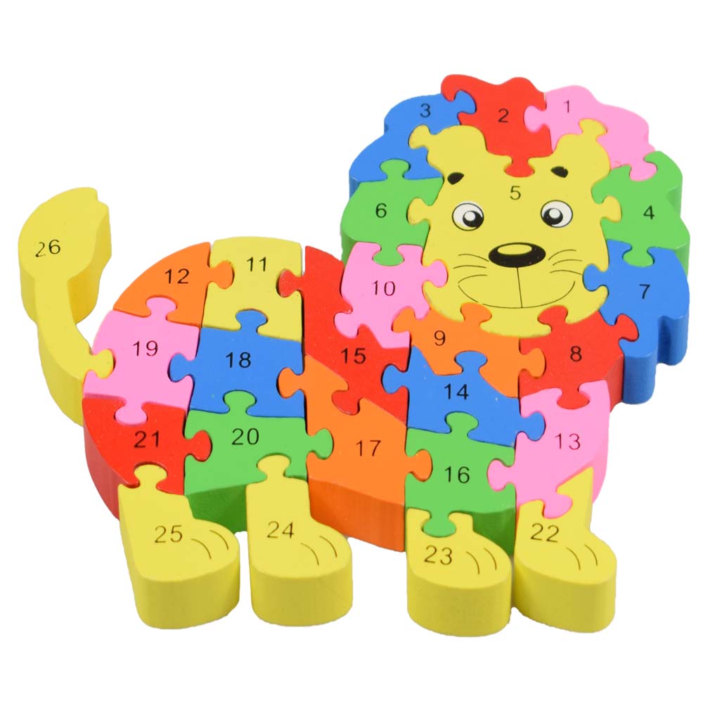 Vzdělávací dřevěné puzzle lev - náhľad 1