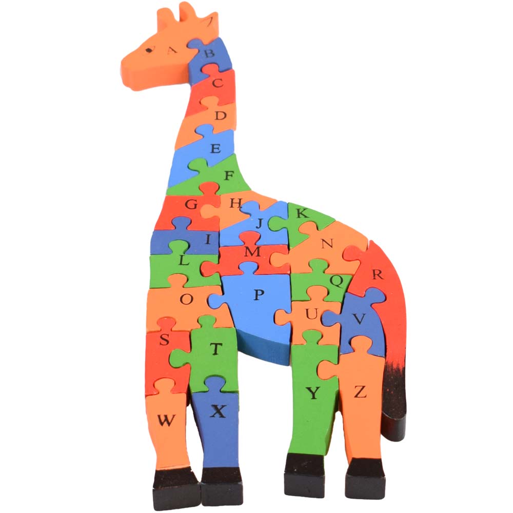 Vzdělávací dřevěné puzzle žirafa - náhľad 1