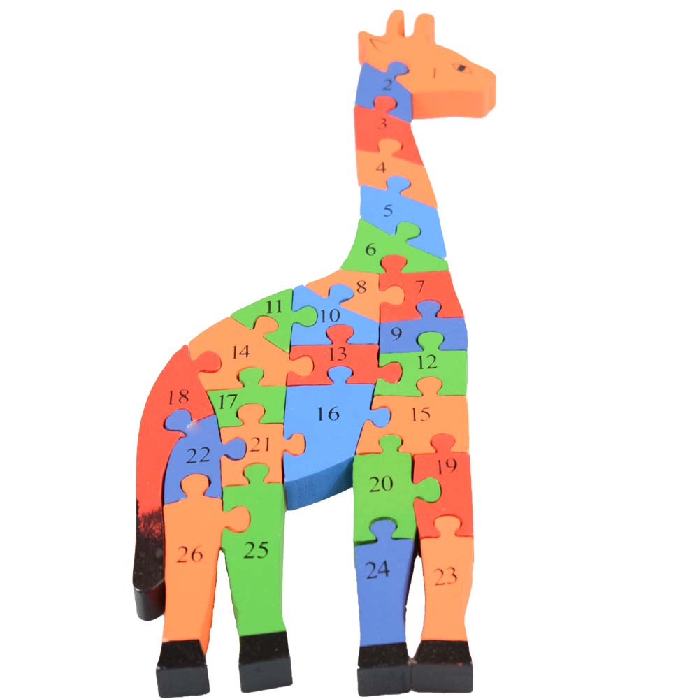 Vzdělávací dřevěné puzzle žirafa - náhľad 2