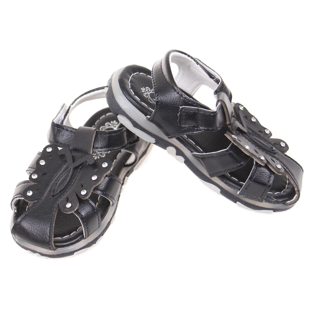Dětské sandálky blikající černé vel.21 - náhľad 1