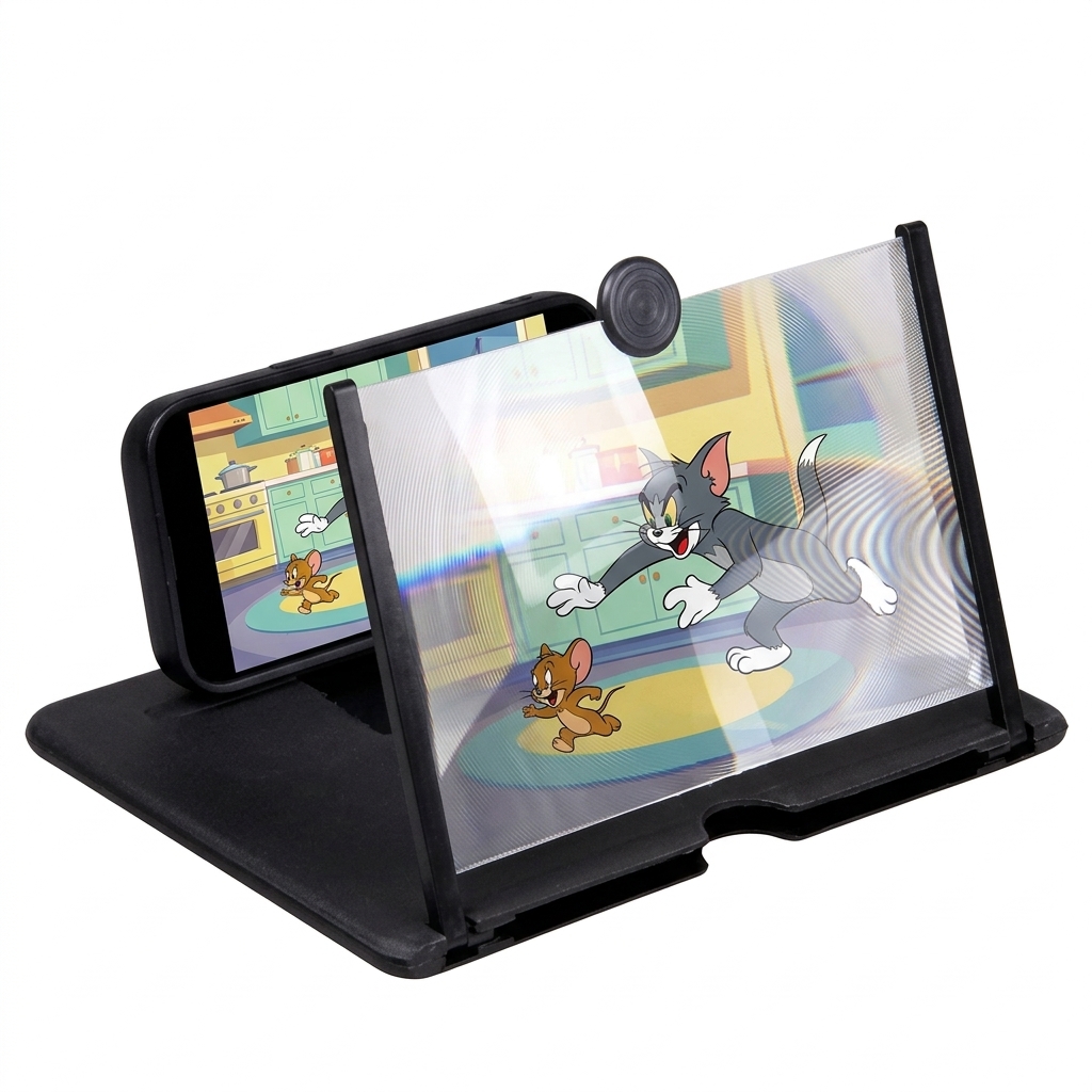 Skládací 3D stojánek na telefon s lupou - náhľad 5