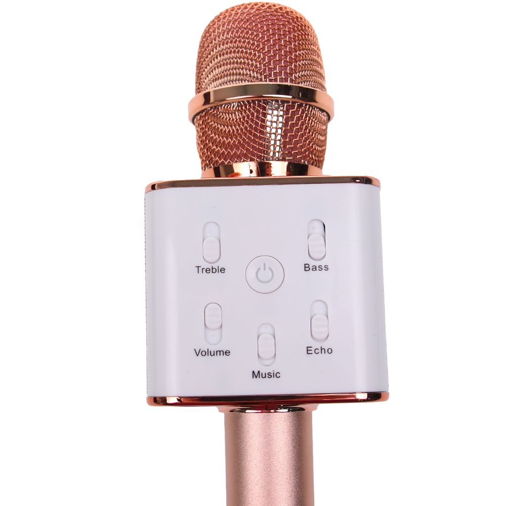 Karaoke mikrofon Q7 s pouzdrem rosegold - náhľad 3