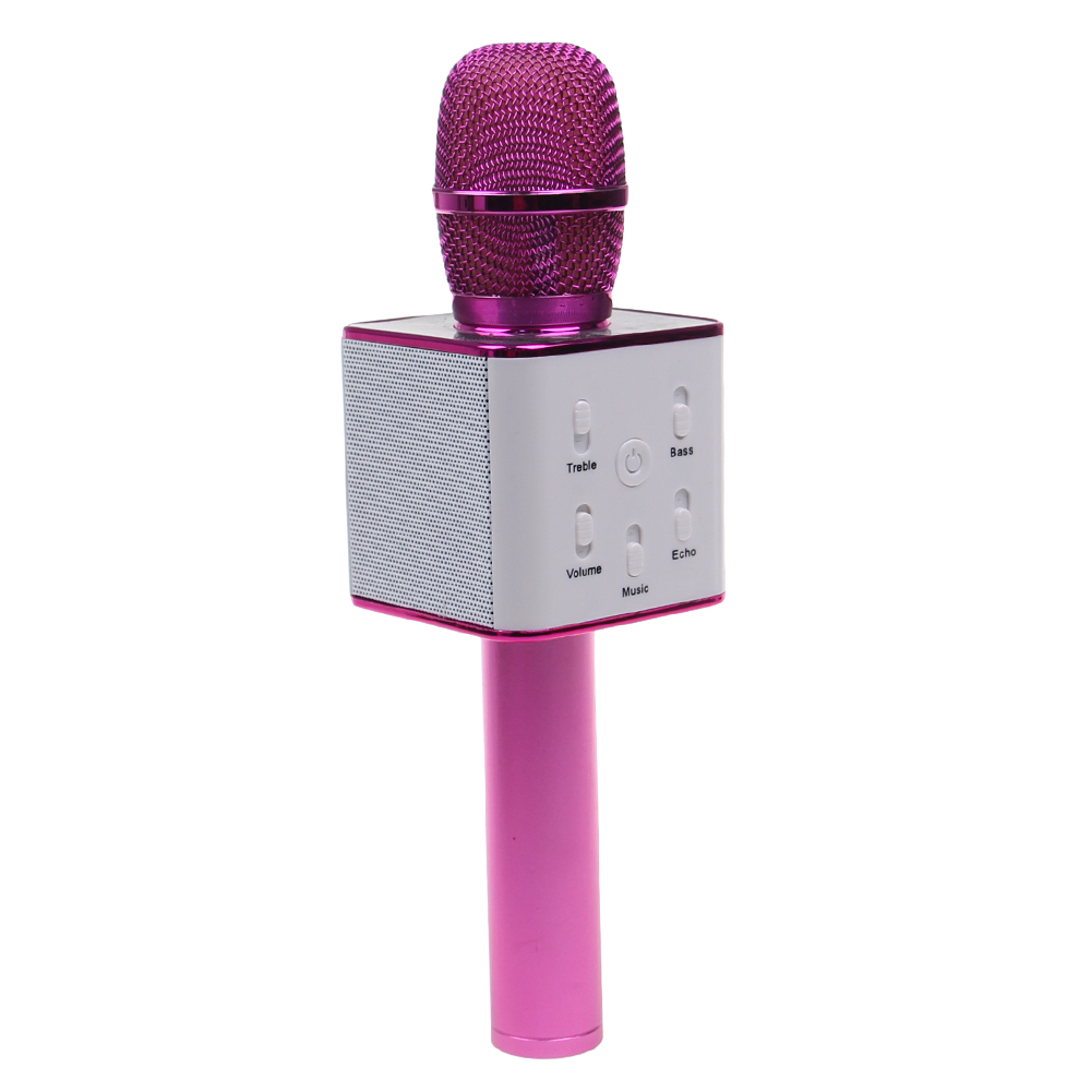 Karaoke mikrofon Q7 s pouzdrem růžový - náhľad 1
