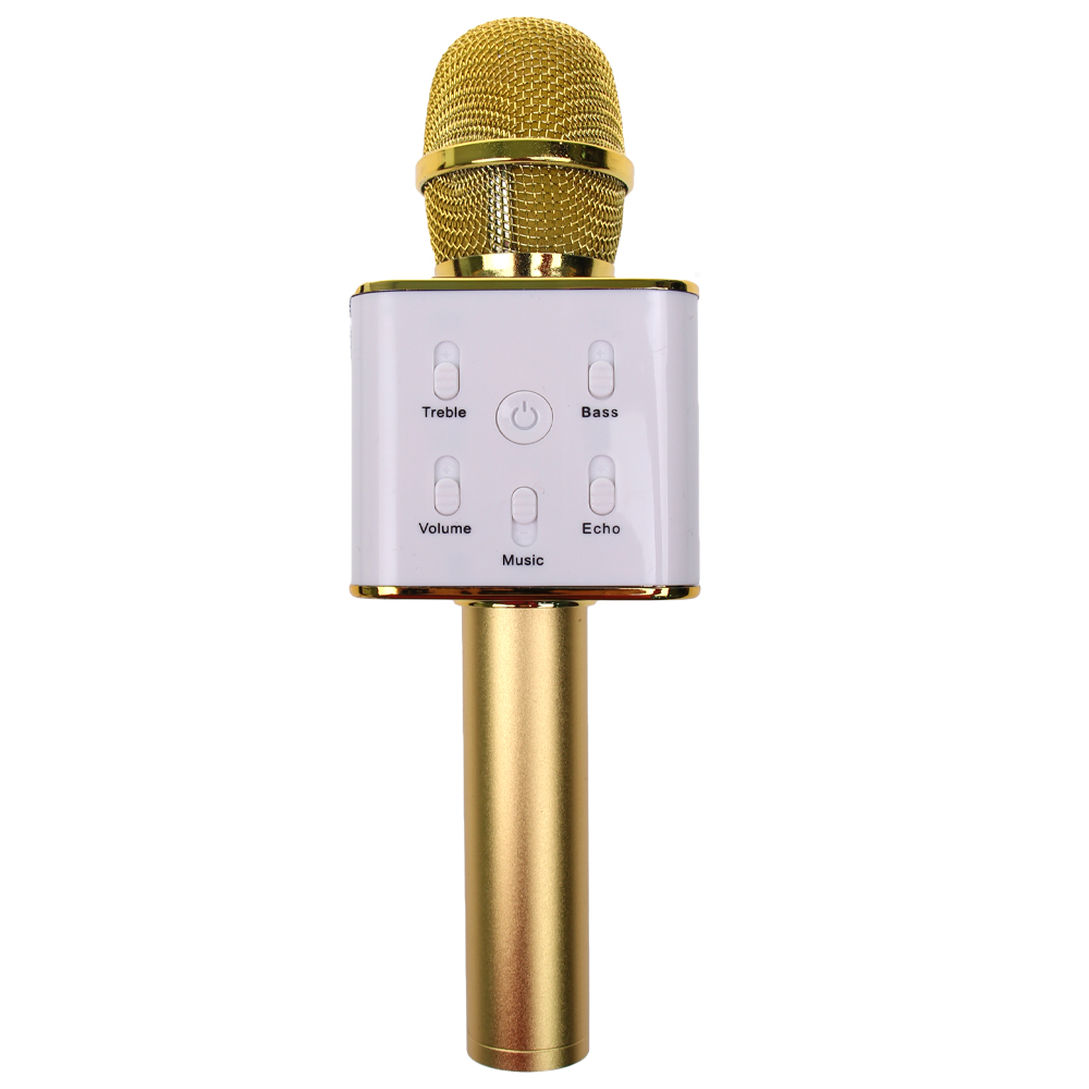 Karaoke mikrofon Q7 s pouzdrem zlatý - náhľad 3