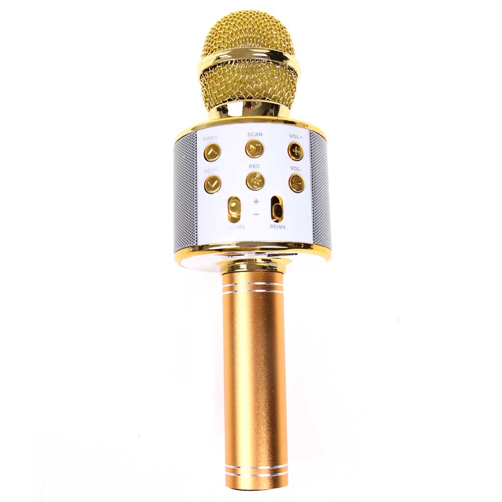 Karaoke mikrofon WS-858 zlatý - náhľad 3
