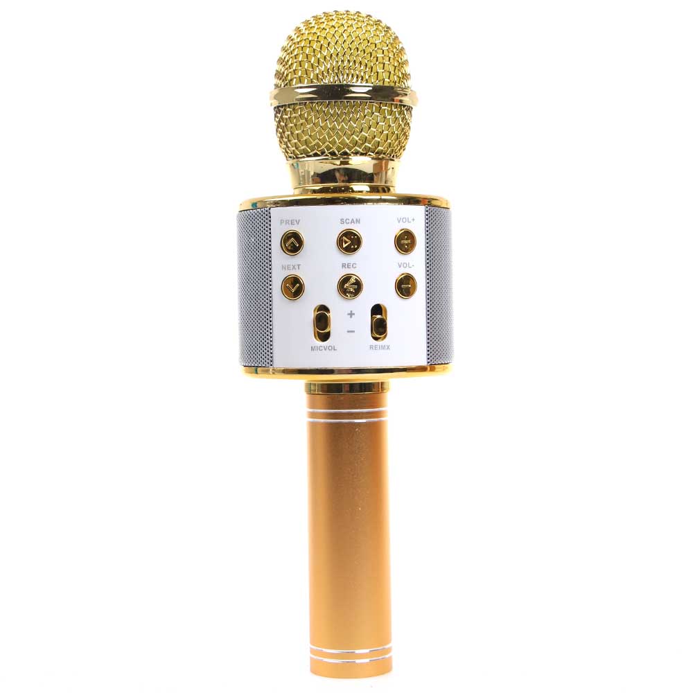 Karaoke mikrofon WS-858 zlatý - náhľad 5