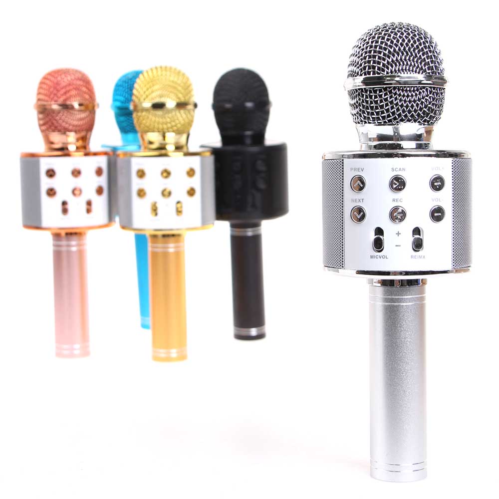 Karaoke mikrofon WS-858 stříbrný - náhľad 3