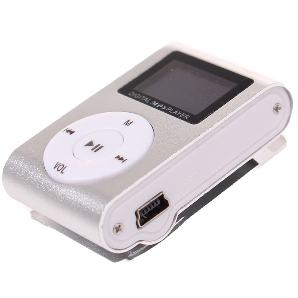 Mini MP3 přehrávač s displejem stříbrný - náhľad 2
