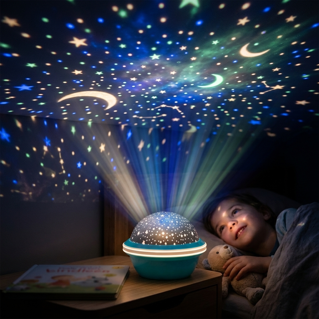 Hvězdný noční LED projektor modrý - náhľad 5